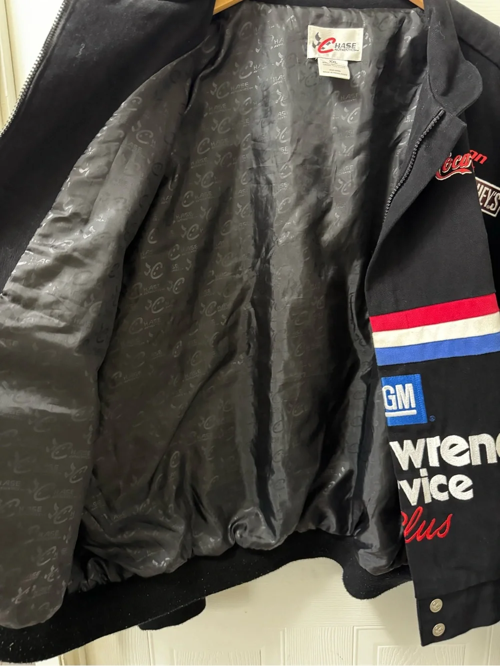 Chase Authentics Black Goodwrench Racing Bomber with Red, White & Blue Stripes